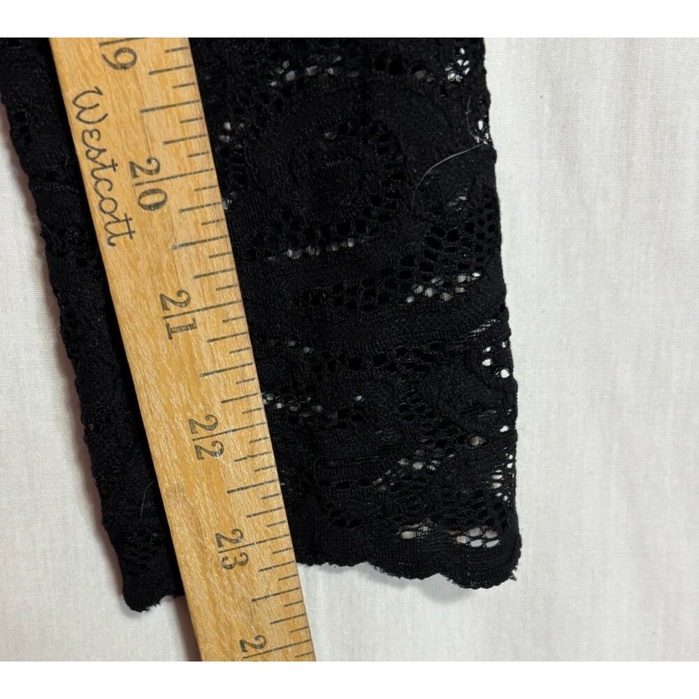 Belldini Women's Top Black Lace Sleeves Whimsigoth Romantic Feminine‎ Y2K Sz L - Picture 6 of 8
